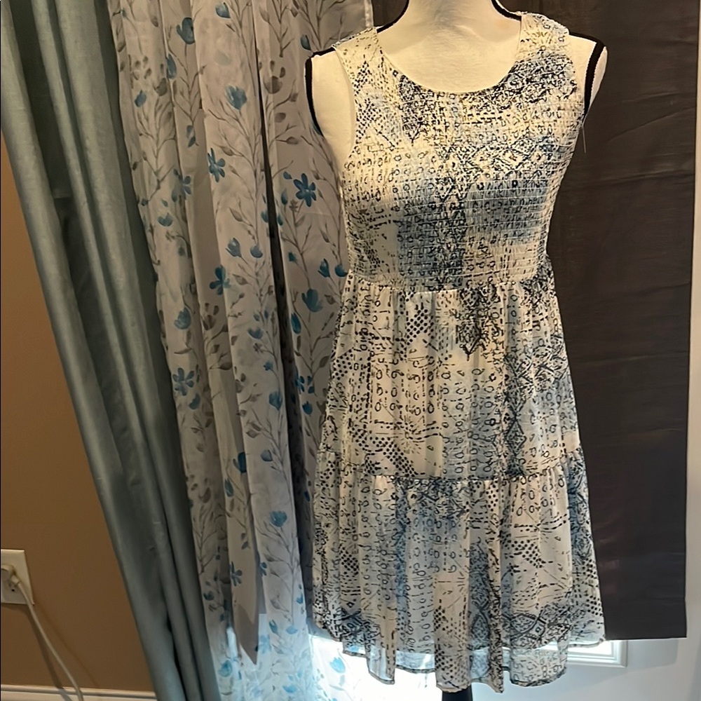 Princess Vera Wang Gray and Blue Halter Sundress